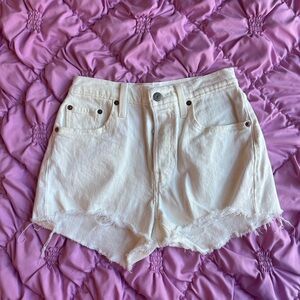 Levi's White 501 Denim Shorts — Size 25!!